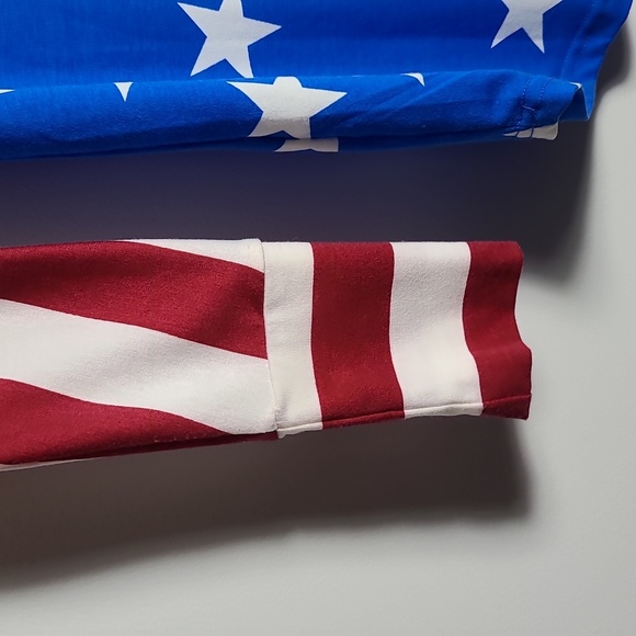 LULAROE Amber Hoodie Patriotic Blue and Red Star And Stripe Sweatshirt Size XS - Picture 12 of 16